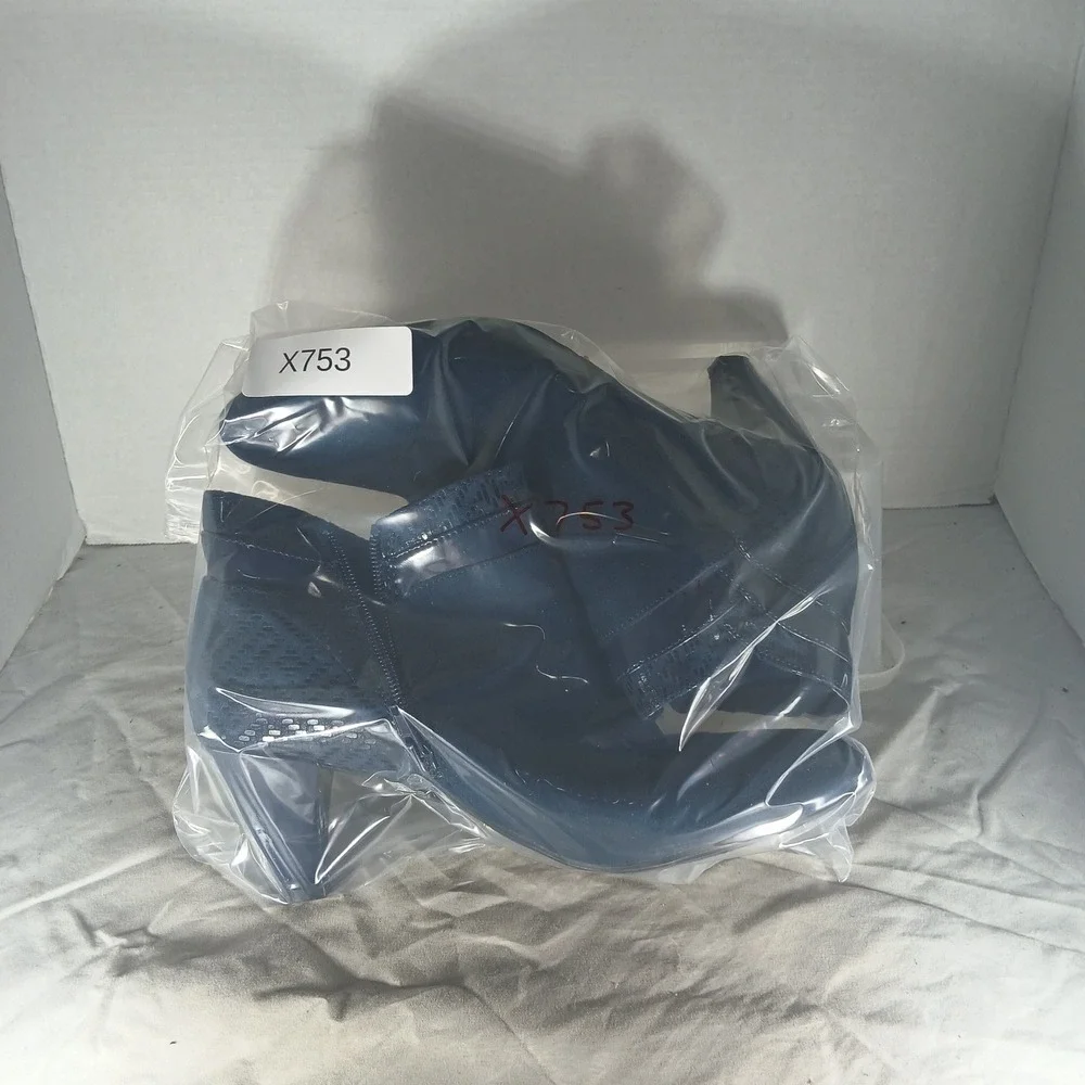 Karen‎ Scott Cahleb Ankle Booties 9M Navy Blue Pointed Toe Mixed Media Heel